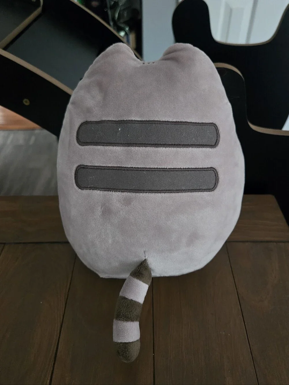 Pusheen Gray Plush Cat Holding Yellow Pizza Slice